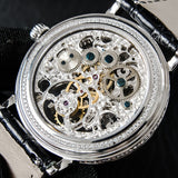 High-end Luxury Skeleton Men's Tourbillon Watch Hollow Diamond Hand-Winding Men Mechanical Watches 50m Waterproof Montre homme
