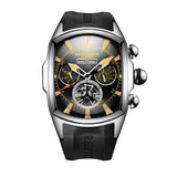 Reef  Tiger/RT Designer Sport Watches Tourbillon Blue Dial Analog Display Watches Rubber Strap Luminous Watch for Men RGA3069