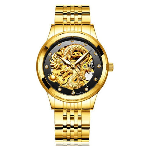 FNGEEN Men Watch Design Business Gold Dragon Mens Top Brand Luxury Automatic Fashion Mechanical Watch Clock Relogio Masculino