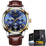2019 LIGE Mens Watches Top Brand Luxury Men's Sport's Watch For Men Casual Leather Waterproof Watch Quarzt Clock Erkek Kol Saati