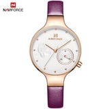 NAVIFORCE Luxury Brand Fashion Women Watches Ladies Dress Simple Clock Blue Leather Quartz Watch relogio feminino New Year gift