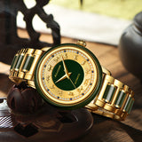 Fashion Zodiac Scale Dial Cyan Jade Men's Watch Sapphire Diamond inlay Clock Couple Automatic Mechanical Wrist Watches Ladies
