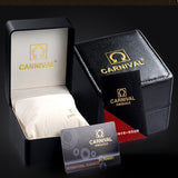 Mechanical Watch Men Water Resistant Vintage Leather Strap Moon Phase Date Week Month Top Zegarki Meskie marque de luxe karneval