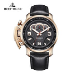 2019 Reef Tiger/RT Top Brand Luxury Men Sport Watches Chronograph Luminous Rose Gold Waterproof Analog Watches RGA2105