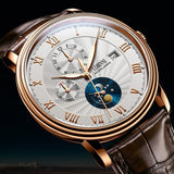 New LOBINNI Switzerland Men Watches Luxury Brand Wristwatches Seagull Automatic Mechanical Clock Sapphire Moon Phase L1023B-5