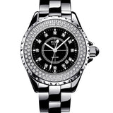 BUREI 18003 Switzerland watch women luxury brand J12 series Austria diamond Ceramic calendar Double black relogio feminino