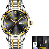 LIGE Watch Men Fashion Sports Quartz Full Steel Gold Business Men‘s Watches Top Brand Luxury Waterproof Watch Relogio Masculino