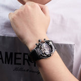 Reef Tiger/RT Luminous Sport Watches For Men Steel Tourbillon Watch Year Month Calendar Automatic Watch Relogio Masculino RGA703