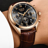 2019 LIGE Mens Watches Top Brand Luxury Waterproof 24 Hour Date Quartz Clock  Male Leather Sport Wrist Watch Relogio Masculino
