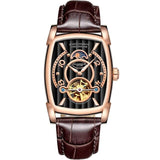 GUANQIN Mechanical Watches Luxury Watch Men Tourbillon Automatic Square Skeleton Watch 2018 Male Clock Relogios dropshipping
