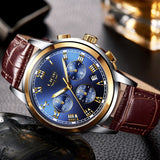 2019 LIGE Mens Watches Top Brand Luxury Men's Sport's Watch For Men Casual Leather Waterproof Watch Quarzt Clock Erkek Kol Saati