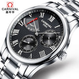 Carnival Energy display Switzerland Top Brand mechanical Watches Men military Luxury full steel Waterproof men Watch clock reloj