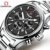 24 Jewels MIYOTA Automatic mechanical watch 50M water Top Brand Luxury CARNIVAL wristwatches mens Automatic mechanical watch