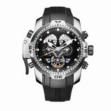 Reef Tiger/RT Mens Sport Watches Rubber Strap Complicated Dial Rose Gold Automatic Military Watches RGA3503