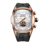 Reef  Tiger/RT Designer Sport Watches Tourbillon Blue Dial Analog Display Watches Rubber Strap Luminous Watch for Men RGA3069