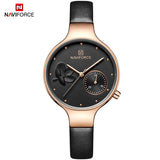 NAVIFORCE Luxury Brand Fashion Women Watches Ladies Dress Simple Clock Blue Leather Quartz Watch relogio feminino New Year gift