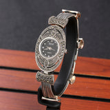 JIASHUNTAI Retro 100% 925 Sterling Silver Watch For Women Round Vintage Thai Silver Clock Female Bracelets Watch Jewelry