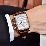 Benyar Square Men Watch Top Brand Luxury Business Waterproof Quartz Leather Sport Wrist Watch Men Clock Male Relogio Masculino