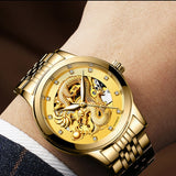 FNGEEN Men Watch Design Business Gold Dragon Mens Top Brand Luxury Automatic Fashion Mechanical Watch Clock Relogio Masculino
