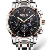 40mm Mechanical Watches Black Case GMT Diver Watch Men Full Stainless Steel Hardlex Calendar Week Month 24 Hours Automatic Watch