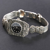 JIASHUNTAI Vintage 100% Silver 925 Watch For Women Retro 925 Sterling Silver Clock Female Bracelets Watch Jewelry