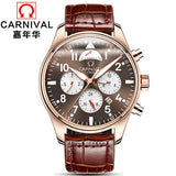 Carnival Brand Luxury Men Watches Japan MIYOTA Automatic Mechanical Man Watch He Gas 150M Waterproof Multifunction Clock C8675-4