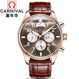Carnival Brand Luxury Men Watches Japan MIYOTA Automatic Mechanical Man Watch He Gas 150M Waterproof Multifunction Clock C8675-4