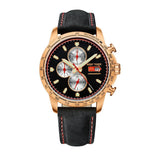 Reef Tiger/RT Sport Watch for Men Chronograph Quartz Watch With And Super Luminous Watch Italian Calfskin Leather Band RGA3029