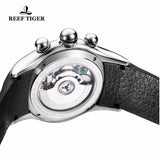 Reef Tiger/RT Luminous Sport Watches For Men Steel Tourbillon Watch Year Month Calendar Automatic Watch Relogio Masculino RGA703