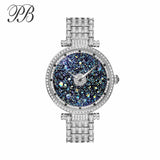 PB Luxury Women Dress Starry Sky Watch Rhinestone Crystal Waterproof Quartz Tend watch Montre Femme Reloj Mujer