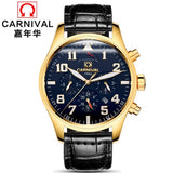 Carnival Brand Luxury Men Watches Japan MIYOTA Automatic Mechanical Man Watch He Gas 150M Waterproof Multifunction Clock C8675-4