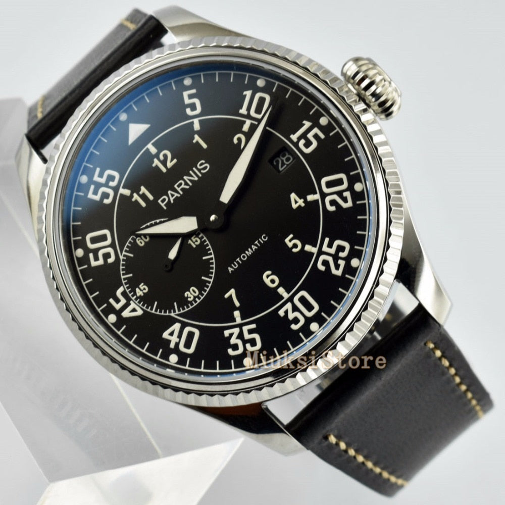 45mm Black Sea Automatic men watches date schwarz Zifferblatt Saphirglas Luminous sapphire glass De luxe En Acier Plein Noir