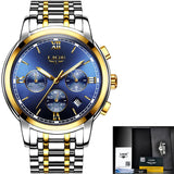 LIGE Watches Men Luxury Brand Fashion Business Quartz Man watch Six Pin Sport Waterproof Clock watch men Full Steel Wristwatches