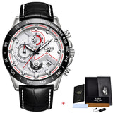LIGE Mens Watches Top Brand Luxury Quartz Watch Gold Men Casual Leather Military Waterproof Sport Wristwatch Relogio Masculino