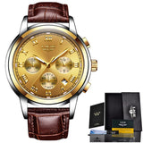 2019 LIGE Mens Watches Top Brand Luxury Men's Sport's Watch For Men Casual Leather Waterproof Watch Quarzt Clock Erkek Kol Saati
