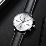 Mens Waterproof Watches Leather Strap Slim Quartz Casual Business Mens Wrist Watch Top Brand Belushi 537 Male Clock 2019 Fashion