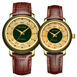 Fashion Zodiac Scale Dial Cyan Jade Men's Watch Sapphire Diamond inlay Clock Couple Automatic Mechanical Wrist Watches Ladies