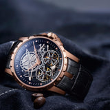 2019 New Arrival OBLVLO Luxury Rose Gold Transparent Watches Tourbillon Automatic Military Watches Men Relogio Masculino OBL3606