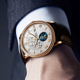 New LOBINNI Switzerland Men Watches Luxury Brand Wristwatches Seagull Automatic Mechanical Clock Sapphire Moon Phase L1023B-5