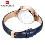 NAVIFORCE Luxury Brand Fashion Women Watches Ladies Dress Simple Clock Blue Leather Quartz Watch relogio feminino New Year gift
