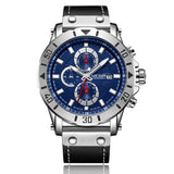 MEGIR Top Brand Luxury Fashion Leather Strap Quartz Men Watches Casual Date Business Male Sport Wristwatches Clock Chronograph