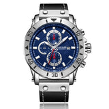 MEGIR Top Brand Luxury Fashion Leather Strap Quartz Men Watches Casual Date Business Male Sport Wristwatches Clock Chronograph