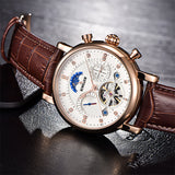 BINSSAW Men Watch Mechanical Tourbillon Luxury Fashion Brand  Leather Man Sport  Watches Mens  Automatic Watch Relogio Masculino