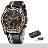 LIGE Watch Men Fashion Sport Quartz Clock Leather Mens Watches Top Brand Luxury Blue Waterproof Business Watch Relogio Masculino