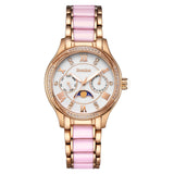 Bestdon Diamond Women Watches Top Brand Luxury Fashion Moon Phase Quartz Wrist Watch Ceramic Waterproof Clock Dropshipping 2019
