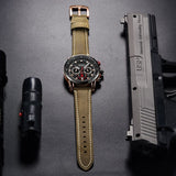 Megir Men's Watch Chronograph Quartz Watches Man Leather Strap Clock  WaterproofSport Army Date Wristwatch Relogios Masculino