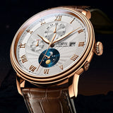 New LOBINNI Switzerland Men Watches Luxury Brand Wristwatches Seagull Automatic Mechanical Clock Sapphire Moon Phase L1023B-5