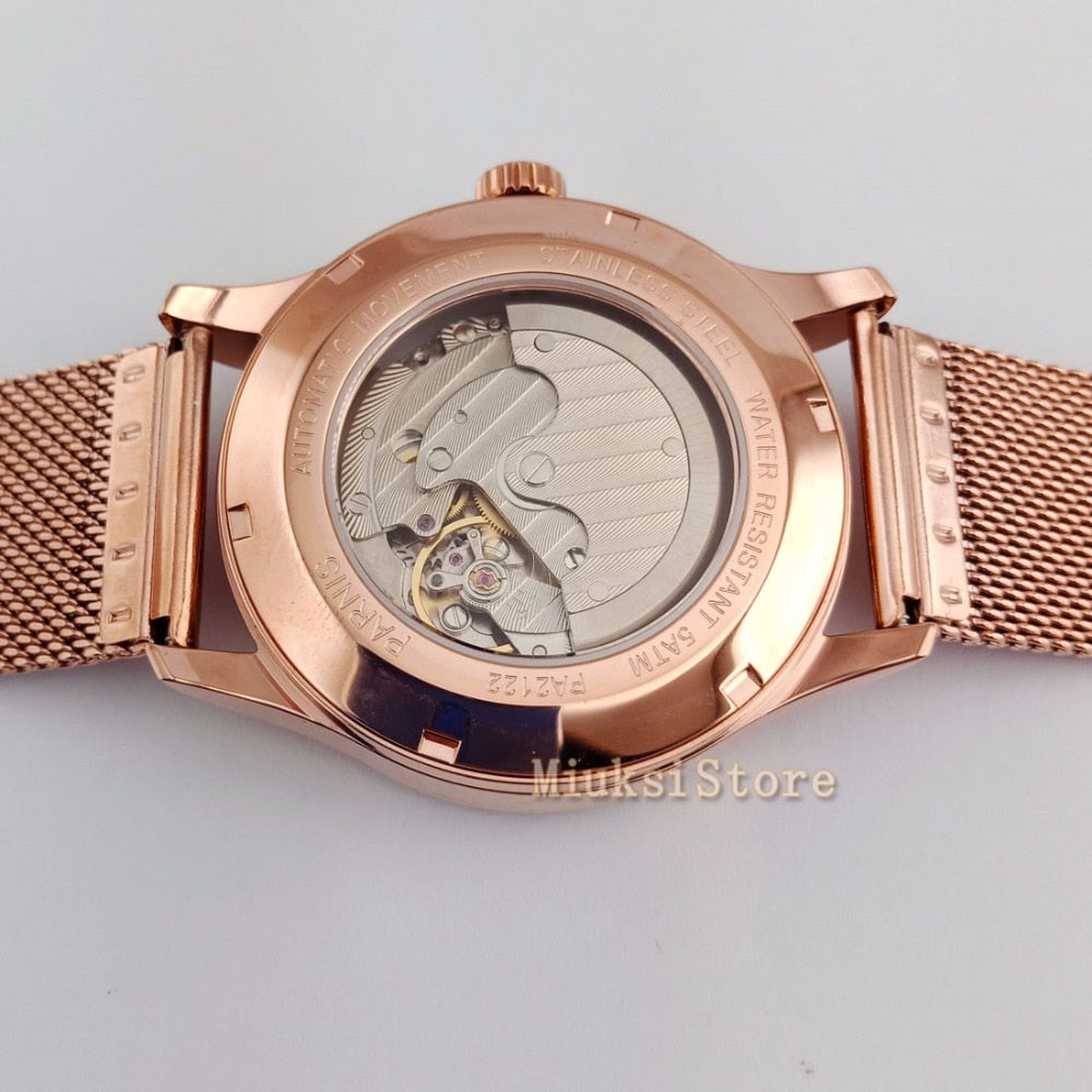 42mm Brown Navy Sea Automatic men watches schwarz Zifferblatt Saphirglas sapphire glass De luxe En Acier Plein Noir Power Reserv