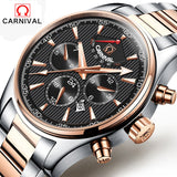 24 Jewels MIYOTA Automatic mechanical watch 50M water Top Brand Luxury CARNIVAL wristwatches mens Automatic mechanical watch
