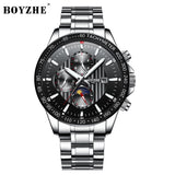 Luxe mannen merk horloges rvs mechanische Automatische business man horloges waterdicht Multifunctionele mens watch